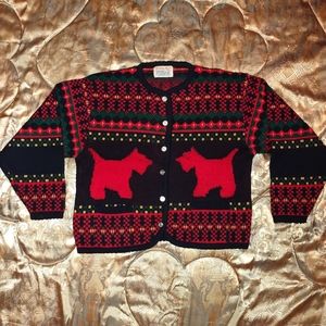 Tally Ho Vintage Scottish Terrier Sweater M